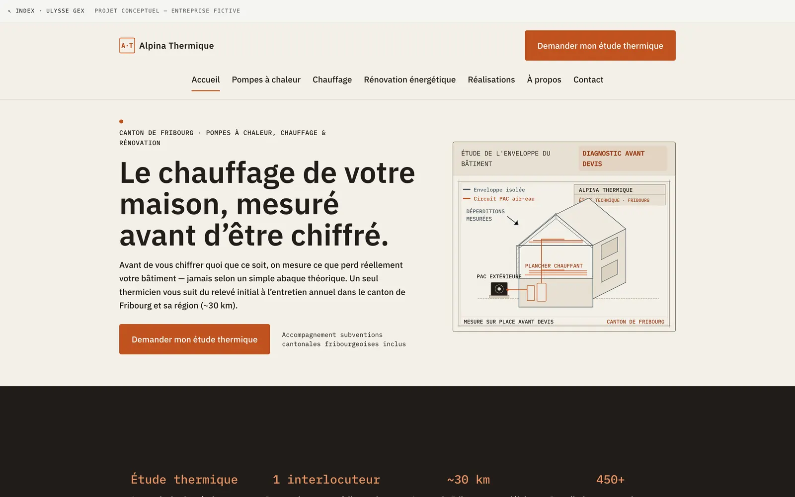 Page d’accueil du site Alpina Thermique