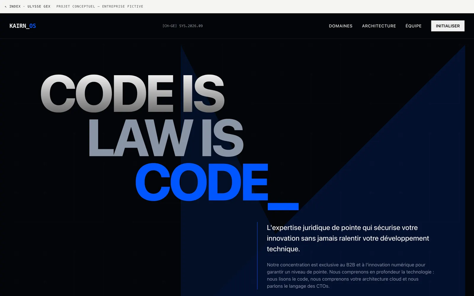 Page d’accueil du site Kairn Avocats